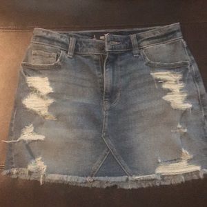 Hollister Distressed Denim Mini Skirt